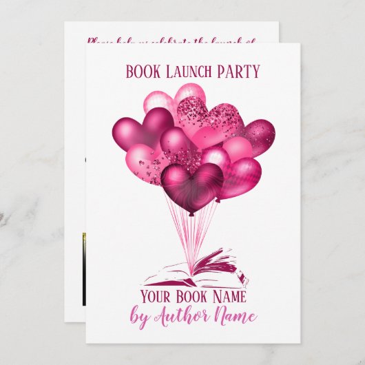 Invitation Romance Book Launch Party (Devant / Derrière)