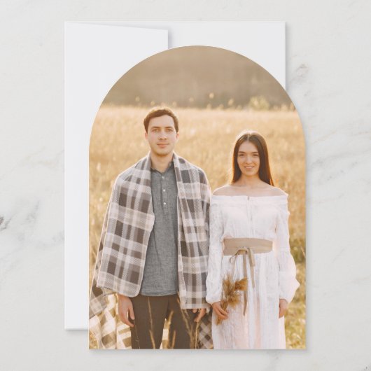 Invitation Romance botanique Monogramme Arc Mariage Photo (Dos)