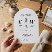 Invitation Romance botanique Monogramme Arc Mariage Photo
