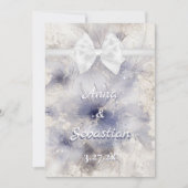 Invitation *~ Romance Bow AR26 Flower QR RSVP Mariage (Devant)