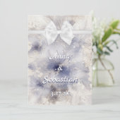 Invitation *~ Romance Bow AR26 Flower QR RSVP Mariage (Debout devant)