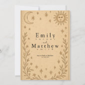 Invitation Romance céleste - Lune et soleil (Dos)