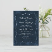 Invitation Romance de la marine de minuit | Blue Satiny Grung (Debout devant)