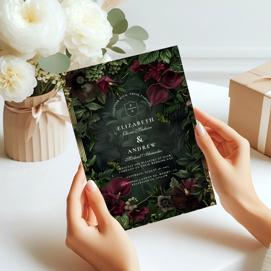 Invitation Romance de mariage de jardin gothique