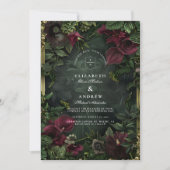 Invitation Romance de mariage de jardin gothique (Devant)