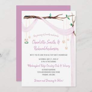 Invitation Romance Éclectique - Lilac Drape Mason Jar Lumière