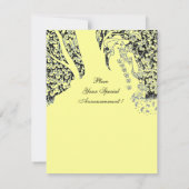 Invitation ROMANCE, ENREGISTREZ LA DATE, noir et jaune (Dos)