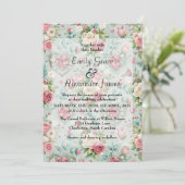 Invitation Romance florale (Debout devant)