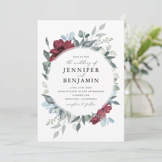 Invitation Romance florale (Debout devant)