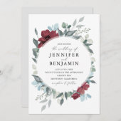 Invitation Romance florale (Devant / Derrière)