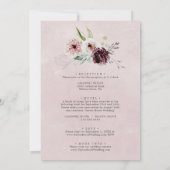 Invitation Romance Florale en un seul Mariage (Dos)