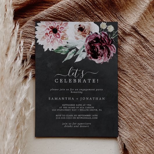 Invitation Romance florale | Gray Fêtons