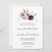 Invitation Romance florale Mariage traditionnel (Devant)