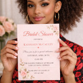 Invitation Romance Florale Rose