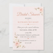 Invitation Romance Florale Rose (Devant)