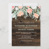 Invitation Romance florale rustique | Mariage aquarelle (Devant)