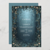 Invitation Romance gothique Mariage de la forêt nocturne ench (Devant / Derrière)