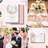 Invitation Romance intemporelle Floral Mariage de couronne