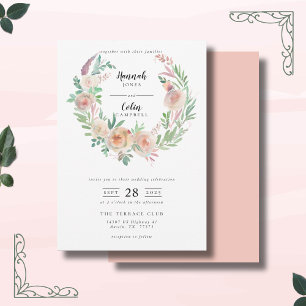 Invitation Romance intemporelle Floral Mariage de couronne