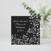 Invitation Romance Papillon / Blanc Et Noir (Debout devant)