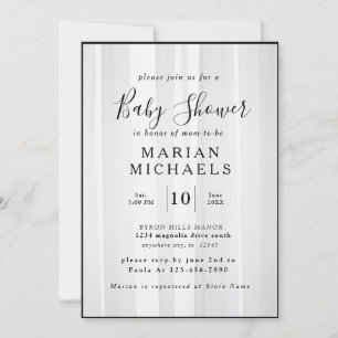 Invitation Romance personnalisée du Baby shower B&W