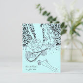 INVITATION ROMANCE /ROMANTIC LOVERS TURQUOISE BLUE WEDDING PA (Debout devant)