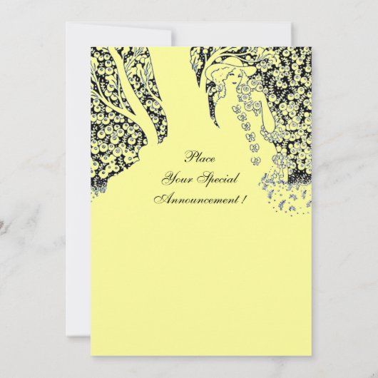 INVITATION ROMANCE /ROMANTIQUE AIMATEURS DE MARIAGE JAUNE NOI (Dos)