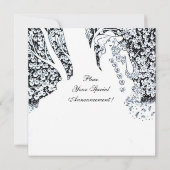 INVITATION ROMANCE, ROMANTIQUE AMOUREUX BLACK WHITE MARIAGE P (Dos)