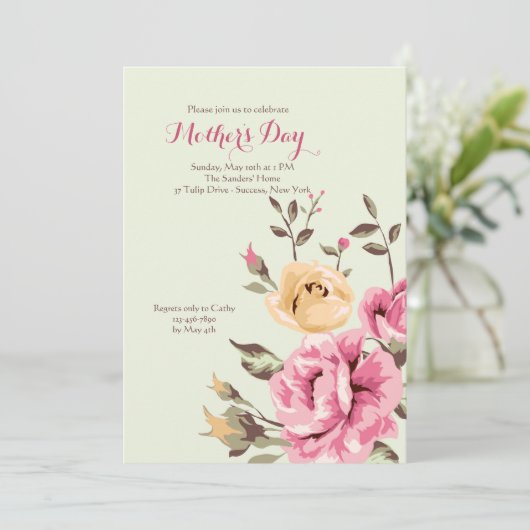 Invitation Romance Rose (Debout devant)