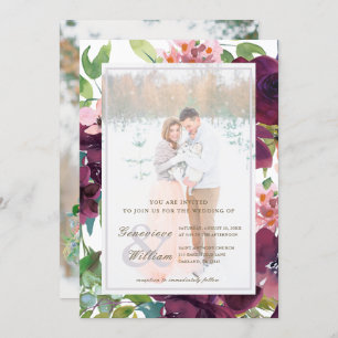 Invitation Romance rustique Beau Mariage de deux photos