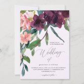 Invitation Romance rustique Belle aquarelle Mariage floral (Devant)