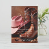 Invitation Romance rustique : Bottes & Casquette Brunch et Bu (Debout devant)