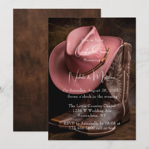 Invitation Romance rustique : Bottes & Couples Casquettes Dou