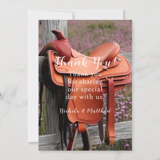 Invitation Romance rustique : Selle sur la clôture Couples Do (Devant)