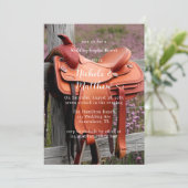 Invitation Romance rustique : Selle sur la clôture Couples Ma (Debout devant)