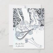 Invitation ROMANCE, SAVE THE DATE, noir et blanc (Devant)