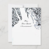 Invitation ROMANCE, SAVE THE DATE, noir et blanc (Dos)