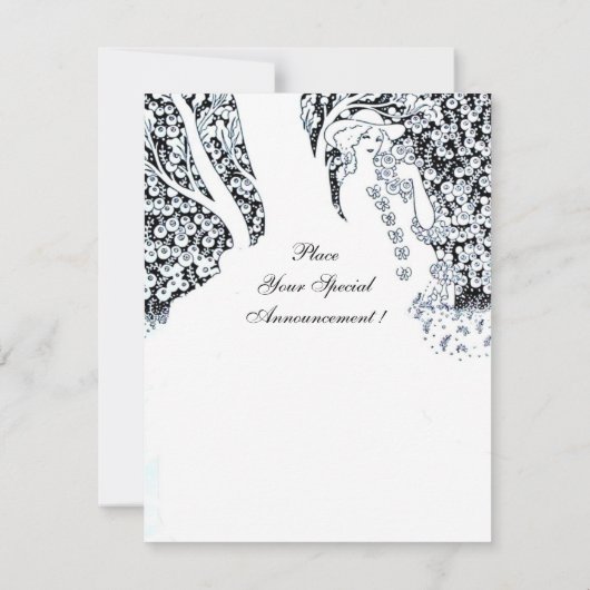 Invitation ROMANCE, SAVE THE DATE, noir et blanc (Dos)