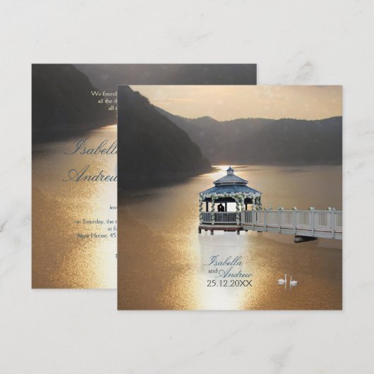 Invitation Romance sur le lac (Devant / Derrière)