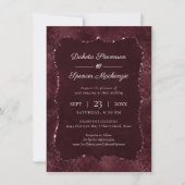 Invitation Romance Vin De Minuit | Dark Satiny Grunge Damask (Devant)
