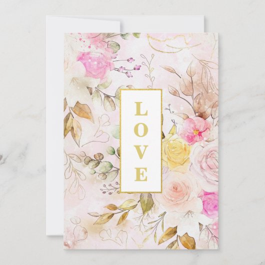 Invitation *~ Romance Vintage AR26 Fleur QR Mariage RSVP (Devant)