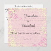 Invitation Romance vintage avec la Bible Verse Mariage (Devant / Derrière)