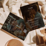 Invitation Romantic 2 Script photo superposition QR Code Mari<br><div class="desc">Faire-part de mariage tout-en-un économique,  il a un code QR pour rsvp et pour plus de détails sur votre site mariage,  il comprend également 2 photos romantiques que vous pouvez facilement customiser à l'avant et à l'arrière avec un script de calligraphie chic et élégant.</div>