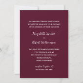 Invitation Romantic Arched Photo Mariage Bourgogne (Dos)