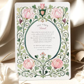 Invitation Romantic Art Nouveau Pink Peony Wedding