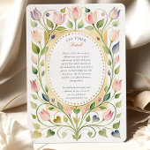 Invitation Romantic Art Nouveau Tulip & Hearts Gold Wedding