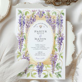 Invitation Romantic Art Nouveau Wisteria Gold Wedding