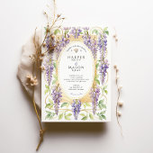 Invitation Romantic Art Nouveau Wisteria Gold Wedding