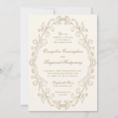 Invitation Romantic Baroque Ornate Frame Wedding (Devant)