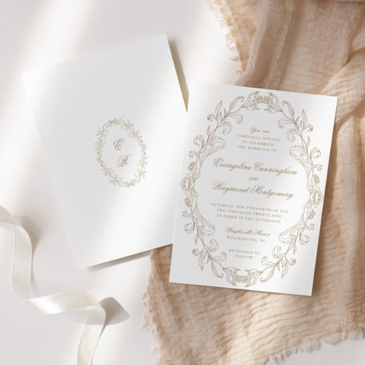 Invitation Romantic Baroque Ornate Frame Wedding